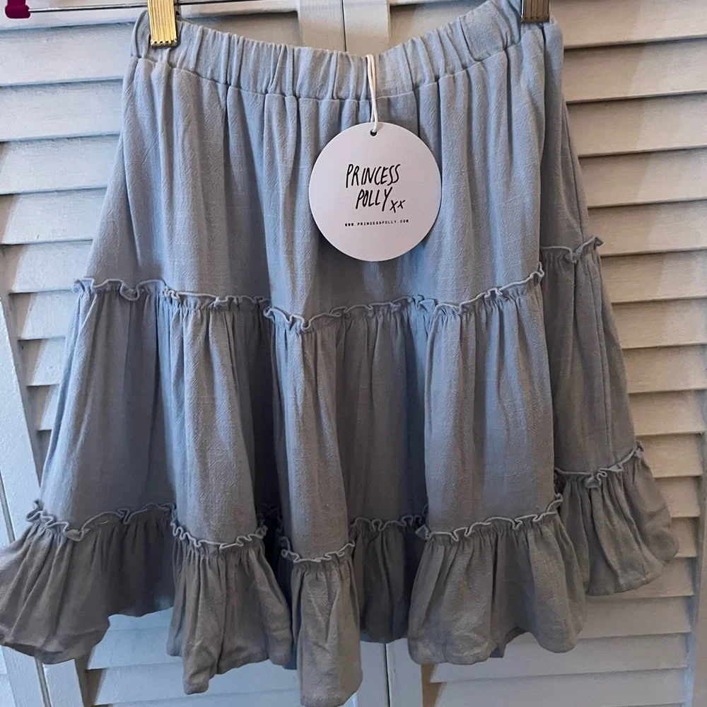 Princess Polly- Addison Mae Mini Skirt- Baby Blue - Picture 3 of 5